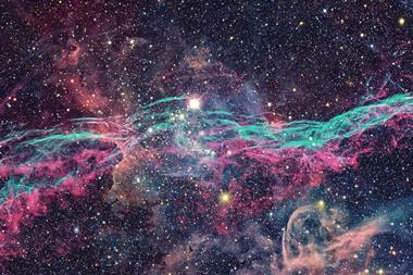 Nebula and stars in outer space. Elements of this image furnished by NASA.