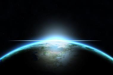 Earth from space with glow