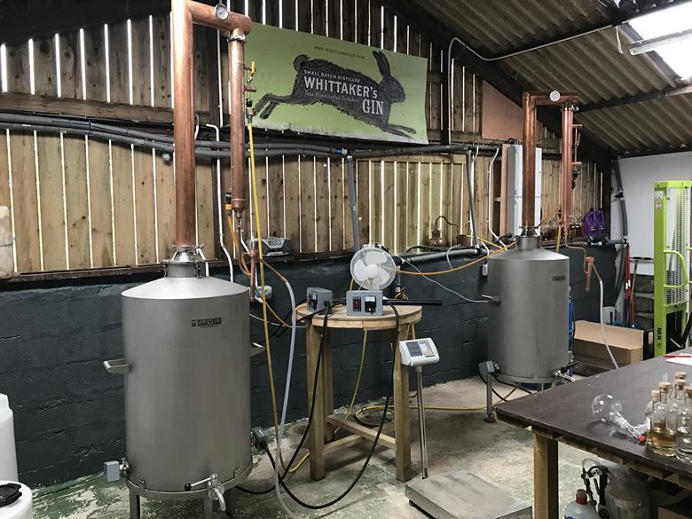 Whittakers Gin 300L copper stills 